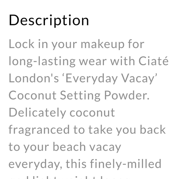 Ciate' Vacay Coconut Setting Powder - Picture 2 of 3